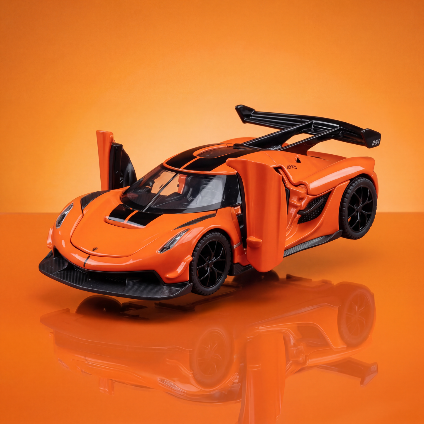 Koenigsegg Jesko 1 36 scale diecast model with opening doors and white finish