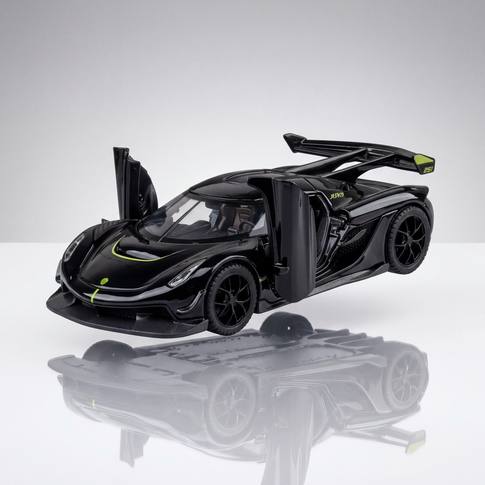 Koenigsegg Jesko 1 36 scale diecast model with opening doors and white finish